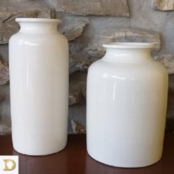 vasi barilotto olive monocolore bianchi