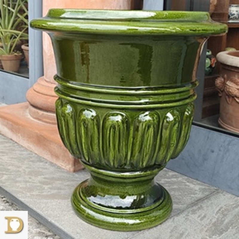 calice bordone smaltato in verde
