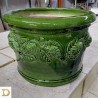vaso con limoni smaltato verde