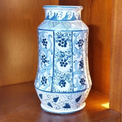 vaso decoro blu a fasce verticali