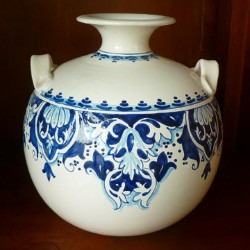 vaso decoro greca blu
