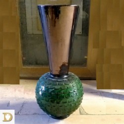 vaso verde smeraldo ed argento