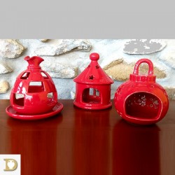 portacandela colore rosso rubino - modelli assortiti